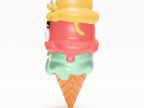 3D Printing SpongeBob SquarePants Patrick and Squidward Ice Cream toy 3D 모델