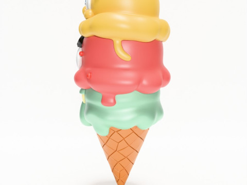 3D Printing SpongeBob SquarePants Patrick and Squidward Ice Cream toy 3D 모델