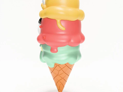 3D Printing SpongeBob SquarePants Patrick and Squidward Ice Cream toy 3D Model