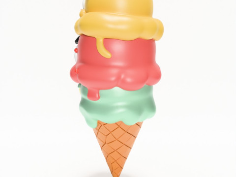 3D Printing SpongeBob SquarePants Patrick and Squidward Ice Cream toy 3D 모델