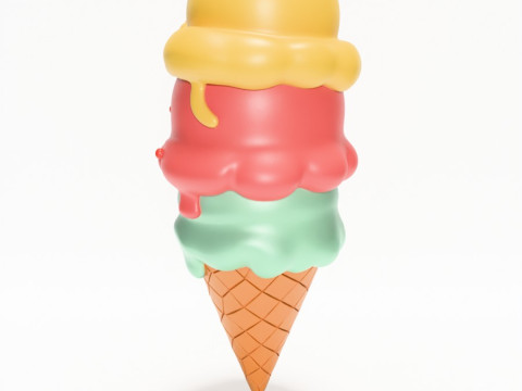 3D Printing SpongeBob SquarePants Patrick and Squidward Ice Cream toy 3D 모델