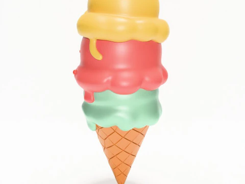 3D Printing SpongeBob SquarePants Patrick and Squidward Ice Cream toy 3D Model