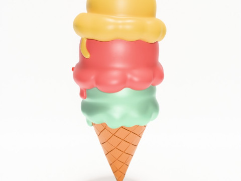 3D Printing SpongeBob SquarePants Patrick and Squidward Ice Cream toy 3D 모델