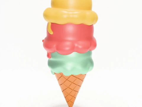 3D Printing SpongeBob SquarePants Patrick and Squidward Ice Cream toy 3D Model