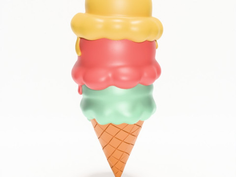 3D Printing SpongeBob SquarePants Patrick and Squidward Ice Cream toy 3D 모델