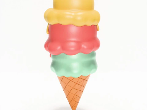 3D Printing SpongeBob SquarePants Patrick and Squidward Ice Cream toy 3D Model