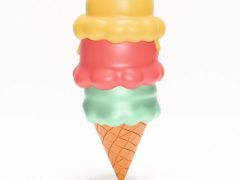3D Printing SpongeBob SquarePants Patrick and Squidward Ice Cream toy 3D 모델