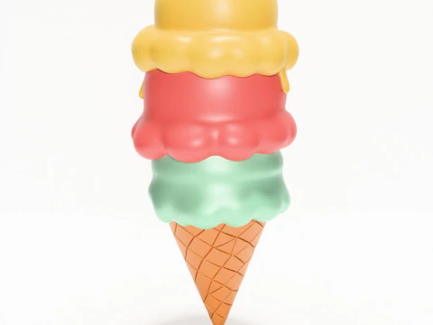 3D Printing SpongeBob SquarePants Patrick and Squidward Ice Cream toy 3D Model