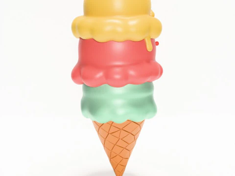 3D Printing SpongeBob SquarePants Patrick and Squidward Ice Cream toy 3D Model