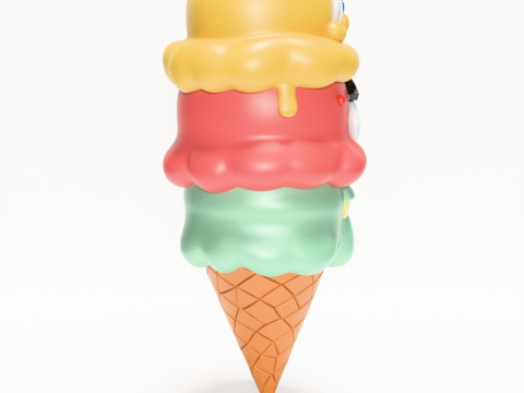 3D Printing SpongeBob SquarePants Patrick and Squidward Ice Cream toy 3D 모델