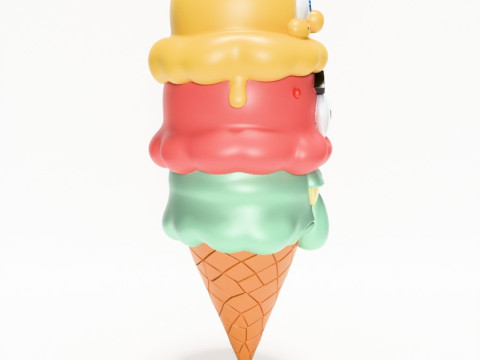 3D Printing SpongeBob SquarePants Patrick and Squidward Ice Cream toy 3D 모델