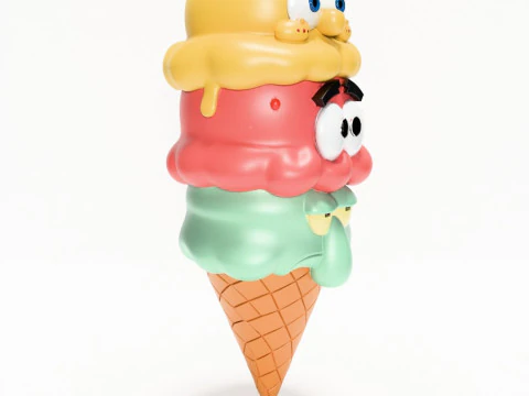 3D Printing SpongeBob SquarePants Patrick and Squidward Ice Cream toy 3D Model