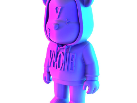 3D Printing Bearbrick x VLONE Hooded hype streetwear 2 toy 3D Model