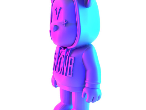 3D Printing Bearbrick x VLONE Hooded hype streetwear 2 toy 3D Model