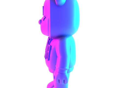 3D Printing Bearbrick x VLONE Hooded hype streetwear 2 toy 3D Model