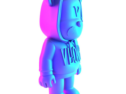 3D Printing Bearbrick x VLONE Hooded hype streetwear 2 toy 3D Model
