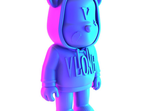 3D Printing Bearbrick x VLONE Hooded hype streetwear 2 toy 3D Model
