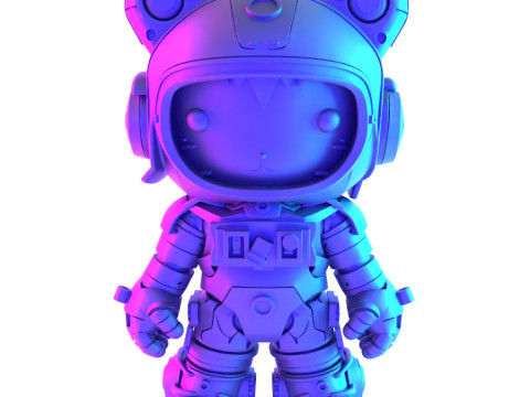 3D Printing Cyberpunk Hello Kitty Mecha Neko toy 3D Model