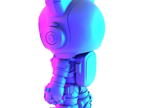 3D Printing Cyberpunk Hello Kitty Mecha Neko toy 3D Model
