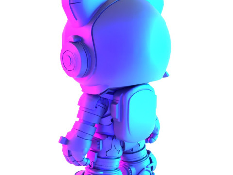 3D Printing Cyberpunk Hello Kitty Mecha Neko toy 3D Model
