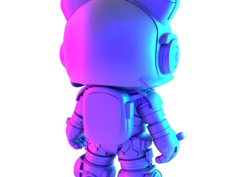 3D Printing Cyberpunk Hello Kitty Mecha Neko toy 3D Model