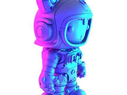 3D Printing Cyberpunk Hello Kitty Mecha Neko toy 3D Model