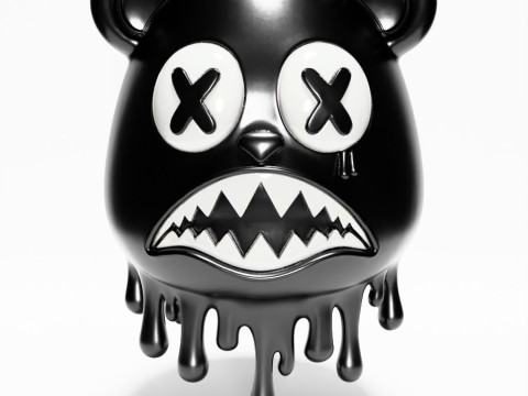 3D Printing Drip Painting Melt Bear toy Modello 3D