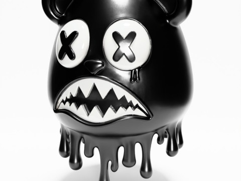 3D Printing Drip Painting Melt Bear toy Modello 3D