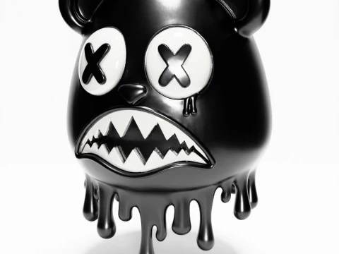 3D Printing Drip Painting Melt Bear toy 3D Model