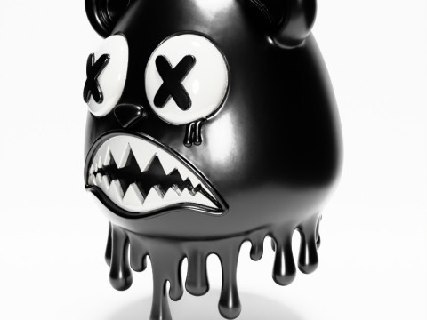 3D Printing Drip Painting Melt Bear toy Modello 3D
