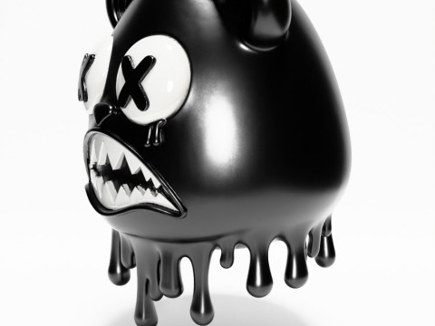 3D Printing Drip Painting Melt Bear toy Modello 3D