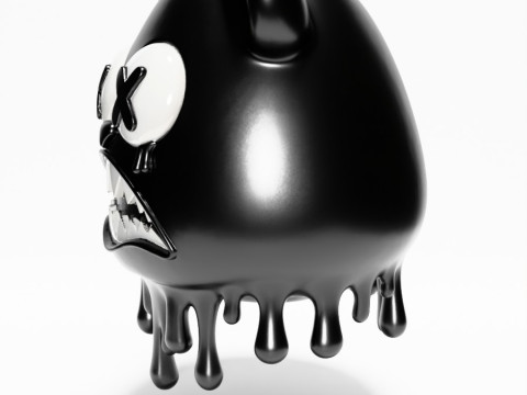 3D Printing Drip Painting Melt Bear toy Modello 3D