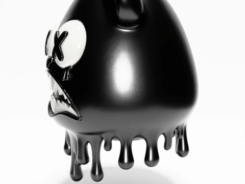 3D Printing Drip Painting Melt Bear toy 3D Model