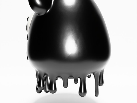 3D Printing Drip Painting Melt Bear toy Modello 3D