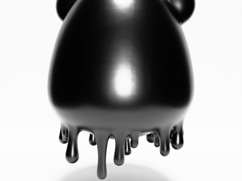 3D Printing Drip Painting Melt Bear toy Modello 3D