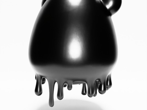 3D Printing Drip Painting Melt Bear toy Modello 3D