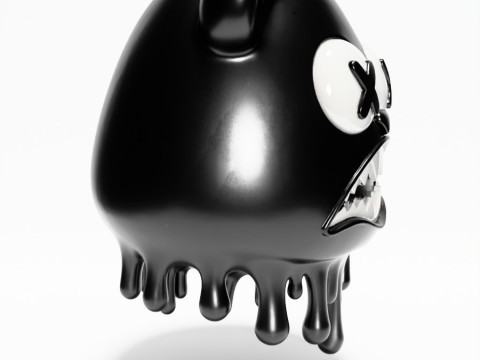 3D Printing Drip Painting Melt Bear toy Modello 3D