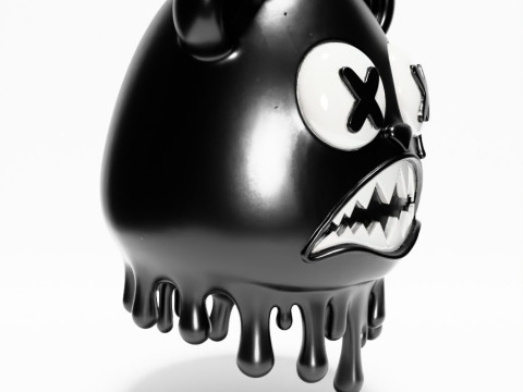3D Printing Drip Painting Melt Bear toy Modello 3D