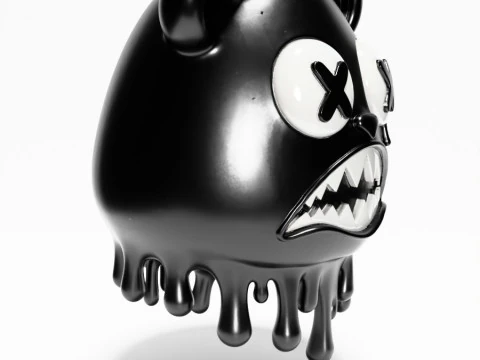 3D Printing Drip Painting Melt Bear toy 3D Model