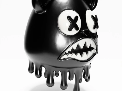 3D Printing Drip Painting Melt Bear toy 3D Model