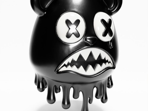 3D Printing Drip Painting Melt Bear toy Modello 3D
