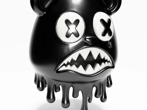 3D Printing Drip Painting Melt Bear toy 3D Model