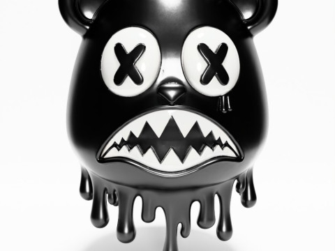 3D Printing Drip Painting Melt Bear toy Modello 3D