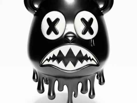 3D Printing Drip Painting Melt Bear toy 3D Model