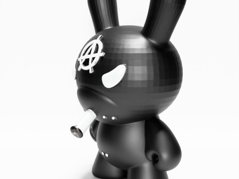 3D Printing Black Anarchy Rabbit Punk Grunge toy 3D Modell