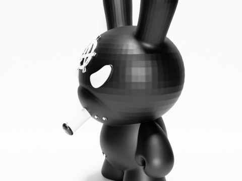 3D Printing Black Anarchy Rabbit Punk Grunge toy 3D Modell