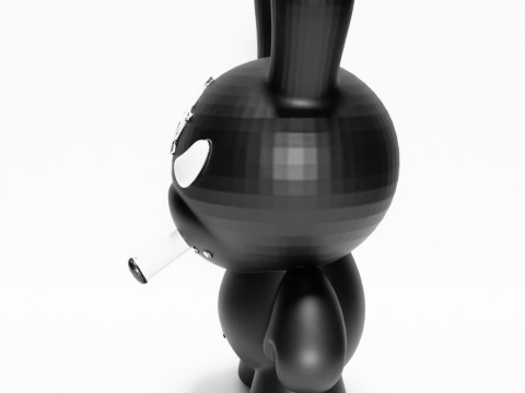 3D Printing Black Anarchy Rabbit Punk Grunge toy 3D Modell