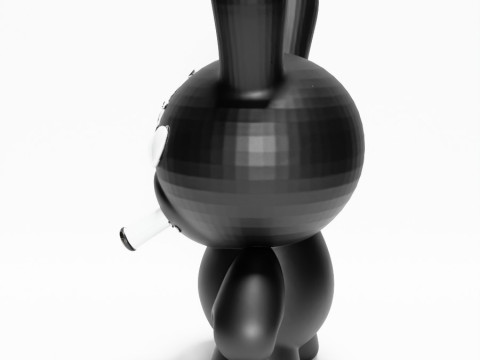 3D Printing Black Anarchy Rabbit Punk Grunge toy 3D Modell