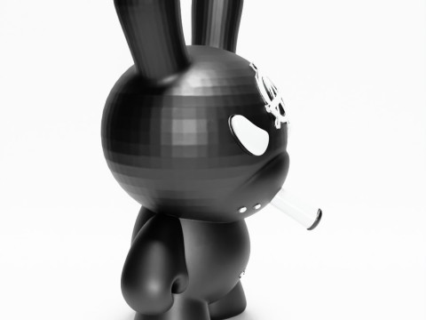 3D Printing Black Anarchy Rabbit Punk Grunge toy 3D Modell