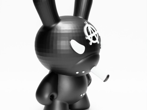 3D Printing Black Anarchy Rabbit Punk Grunge toy 3D Modell